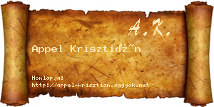 Appel Krisztián névjegykártya