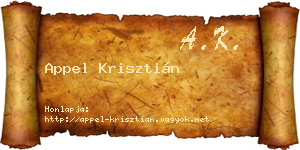 Appel Krisztián névjegykártya