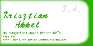 krisztian appel business card